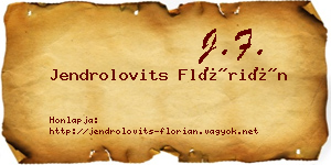 Jendrolovits Flórián névjegykártya